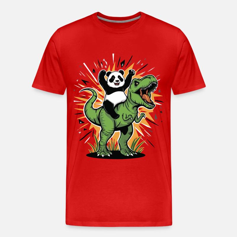 Panda - Männer Premium Bio T-Shirt - Rot