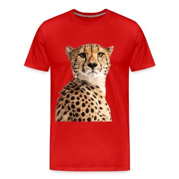 Guépard - T-shirt bio Premium Homme - rouge - Devant - Damien (186cm)