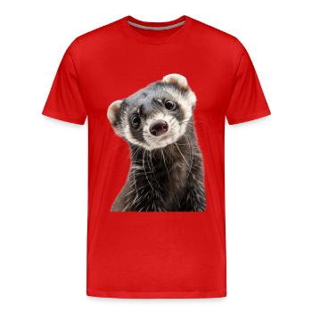 Frettchen - Männer Premium Bio T-Shirt - Rot - Vorne - Damien (186cm)