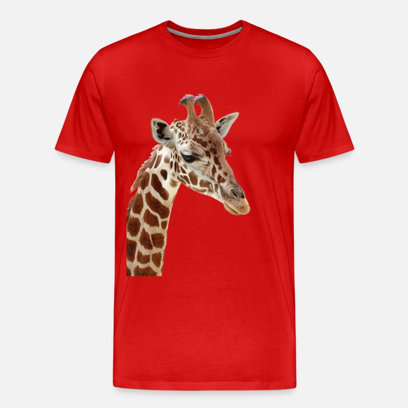 Giraffe - Männer Premium Bio T-Shirt - Rot