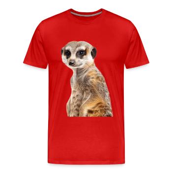 Meerkat - Men's Premium Organic T-Shirt - red - Front - Damien (186cm)