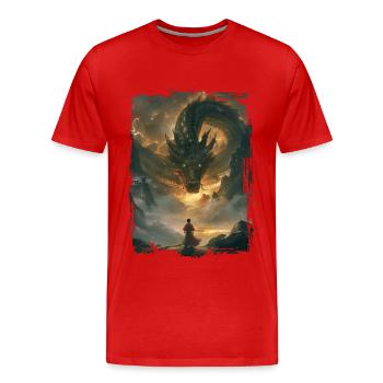 Kite - Men's Premium Organic T-Shirt - red - Front - Damien (186cm)