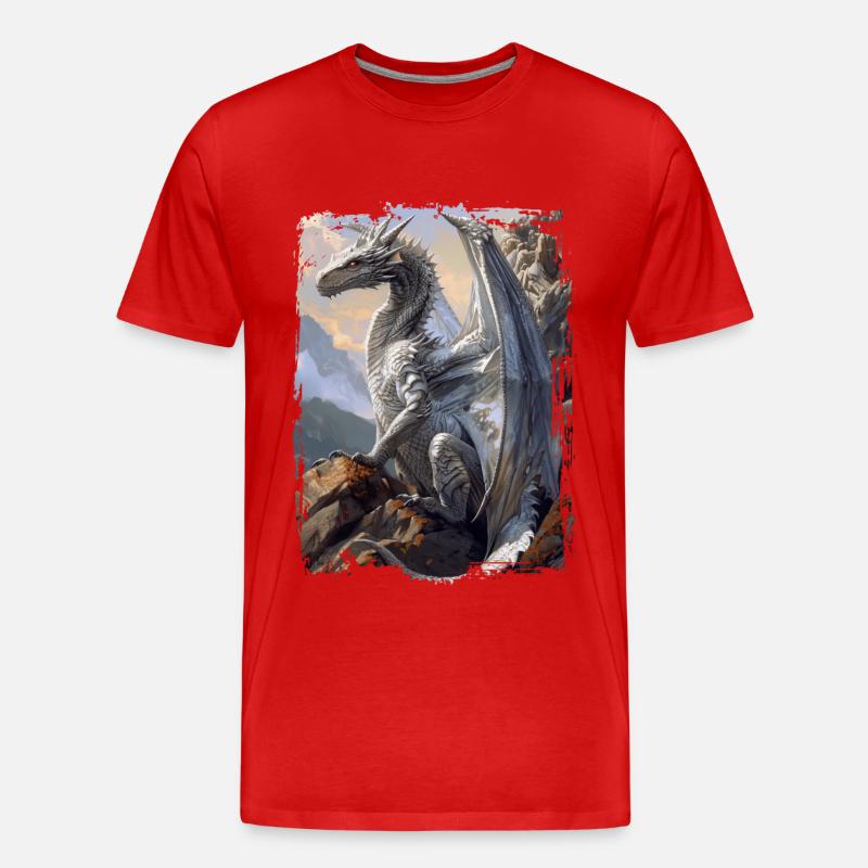 Drachen - Männer Premium Bio T-Shirt - Rot