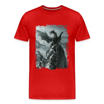 Kite - Men's Premium Organic T-Shirt - red - Front - Damien (186cm)