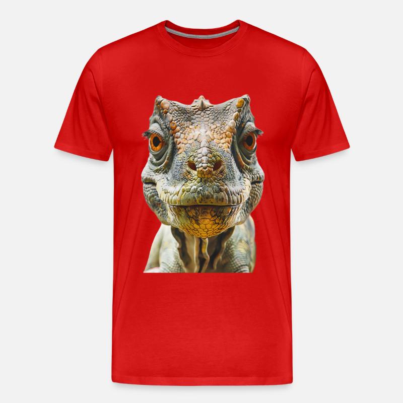 Dinosaurier - Männer Premium Bio T-Shirt - Rot