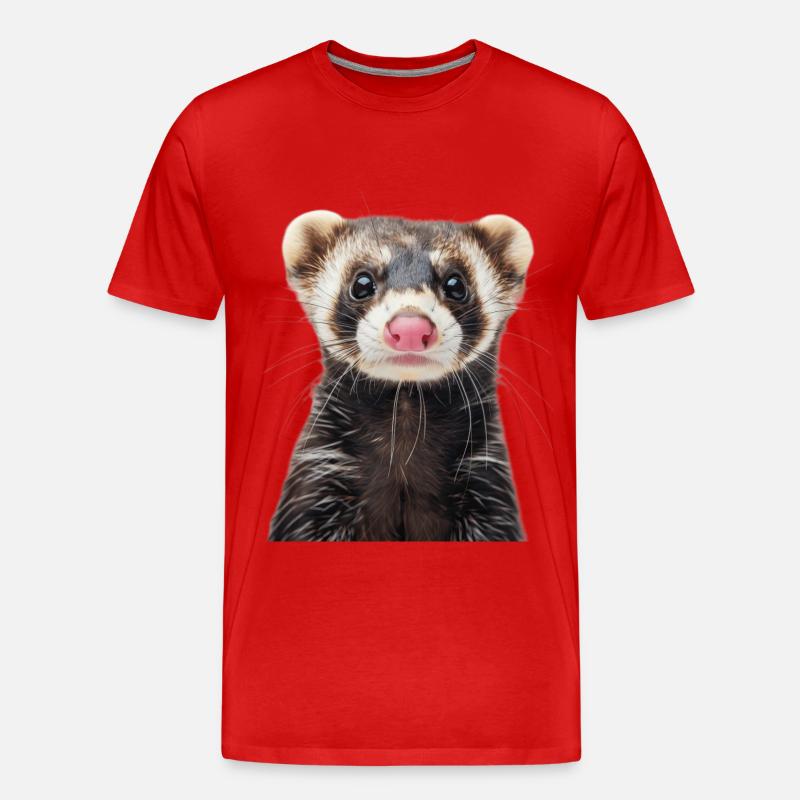 Frettchen - Männer Premium Bio T-Shirt - Rot