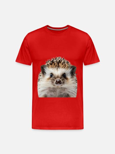 Hedgehog - Men's Premium Organic T-Shirt - red