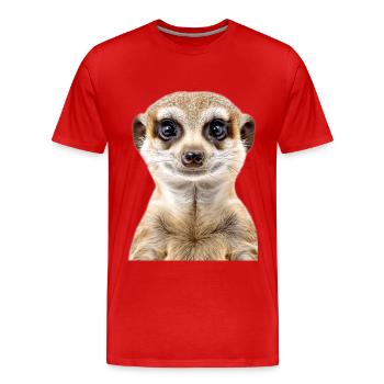 Meerkat - Men's Premium Organic T-Shirt - red - Front - Damien (186cm)