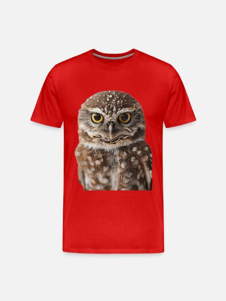 Eule - Männer Premium Bio T-Shirt - Rot