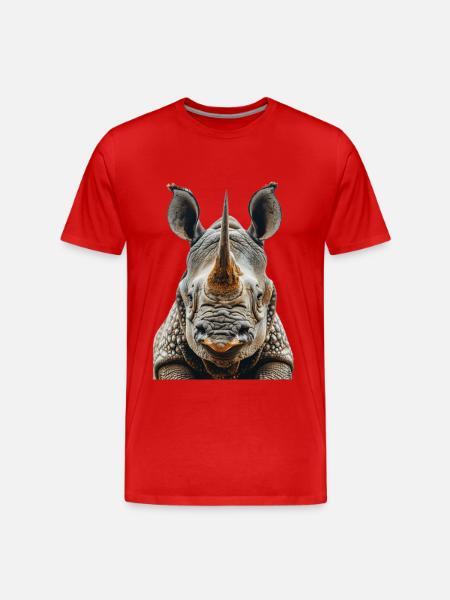 Nashorn - Männer Premium Bio T-Shirt - Rot