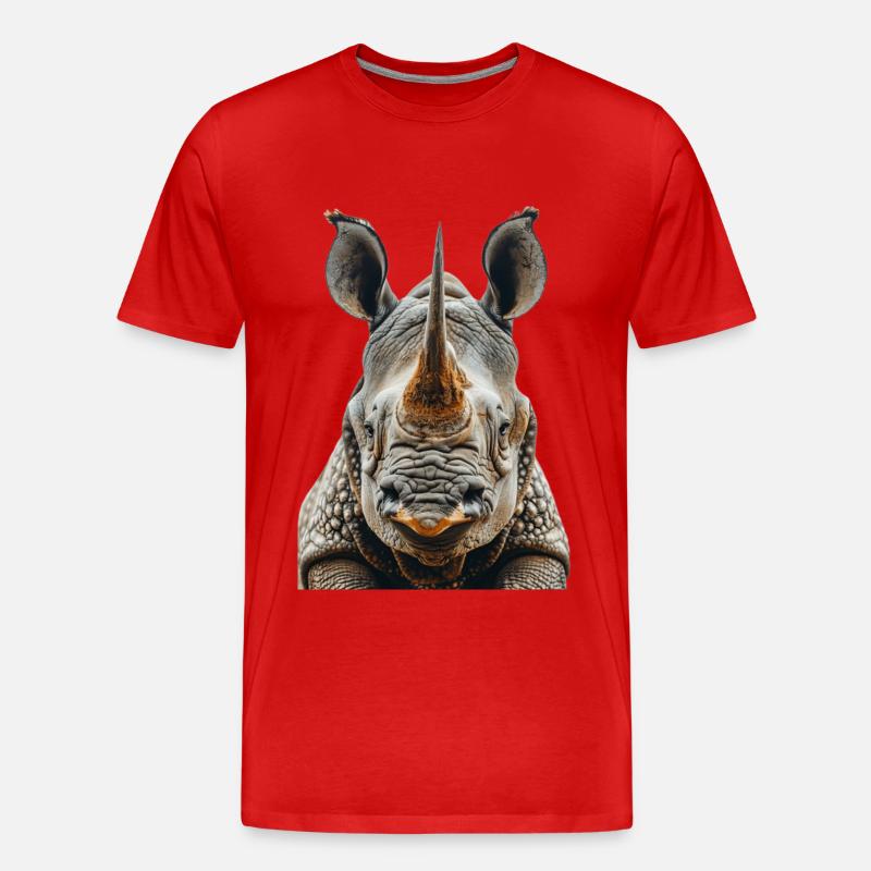 Nashorn - Männer Premium Bio T-Shirt - Rot