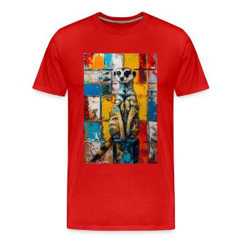 Meerkat - Men's Premium Organic T-Shirt - red - Front - Damien (186cm)