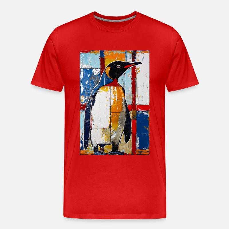 Pinguin - Männer Premium Bio T-Shirt - Rot