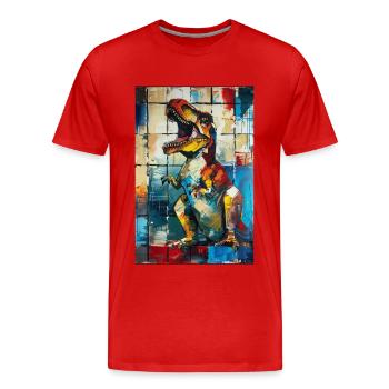 T-Rex - T-shirt bio Premium Homme - rouge - Devant - Damien (186cm)