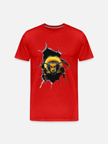 Bee - Men's Premium Organic T-Shirt - red