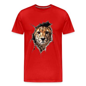 Cheetah - Men's Premium Organic T-Shirt - red - Front - Damien (186cm)