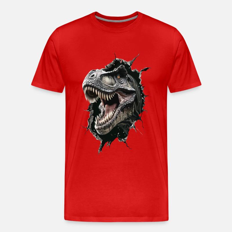 Dinosaurier - Männer Premium Bio T-Shirt - Rot