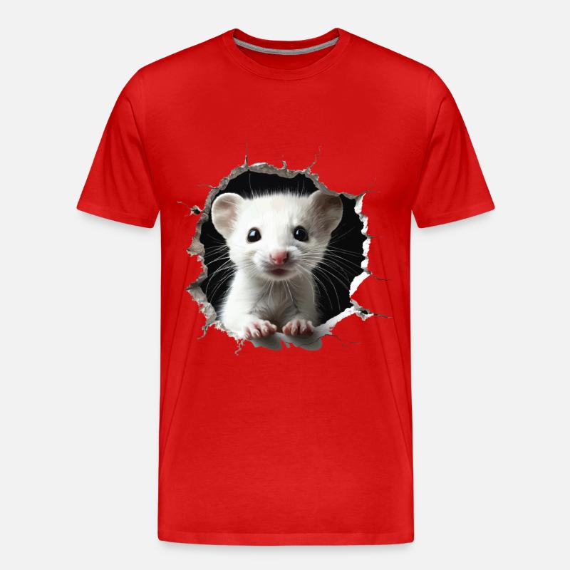 Hermelin - Männer Premium Bio T-Shirt - Rot