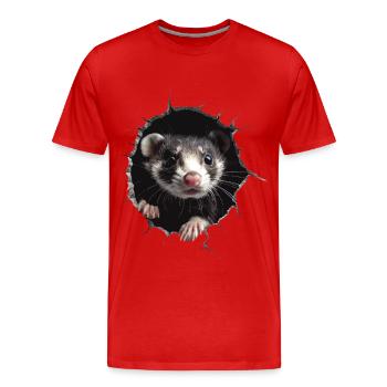 Frettchen - Männer Premium Bio T-Shirt - Rot - Vorne - Damien (186cm)