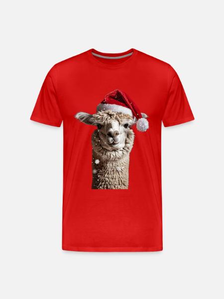 Alpaka - Männer Premium Bio T-Shirt - Rot