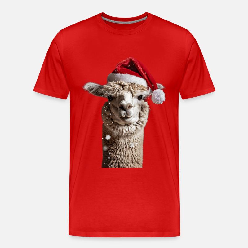 Alpaka - Männer Premium Bio T-Shirt - Rot