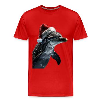 Delphin - Männer Premium Bio T-Shirt - Rot - Vorne - Damien (186cm)