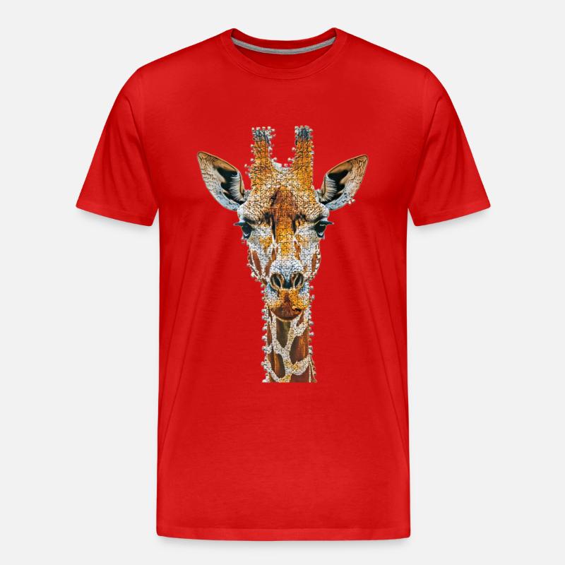 Giraffe - Männer Premium Bio T-Shirt - Rot
