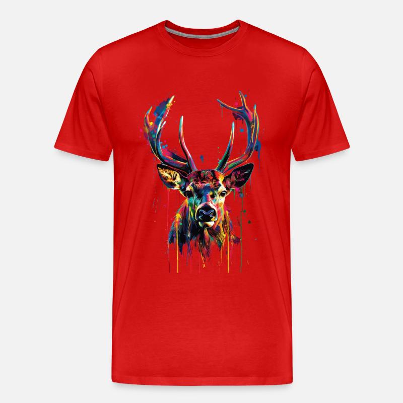 Reh - Männer Premium Bio T-Shirt - Rot