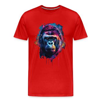 Gorille - T-shirt bio Premium Homme - rouge - Devant - Damien (186cm)