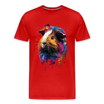 Meerschweinchen - Männer Premium Bio T-Shirt - Rot - Vorne - Damien (186cm)