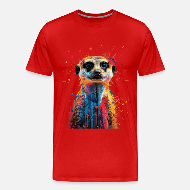 Erdmännchen - Männer Premium Bio T-Shirt - Rot