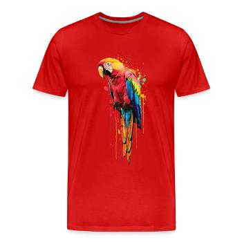 Perroquet - T-shirt bio Premium Homme - rouge - Devant - Damien (186cm)