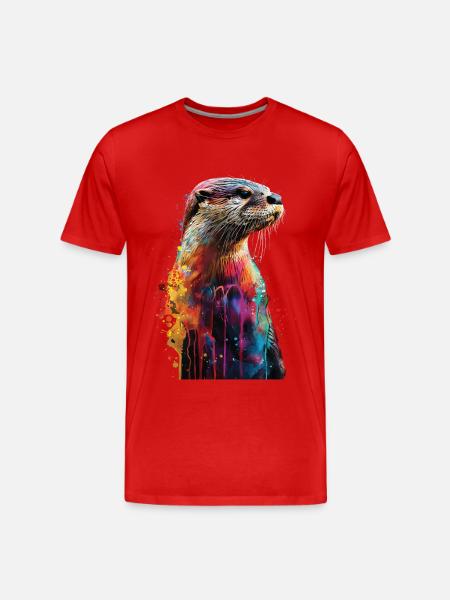 Otter - Men's Premium Organic T-Shirt - red
