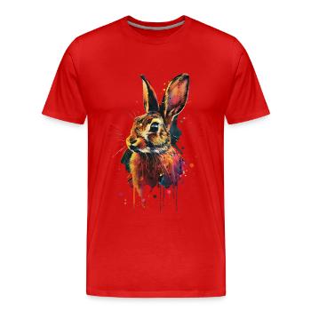 Kaninchen - Männer Premium Bio T-Shirt - Rot - Vorne - Damien (186cm)