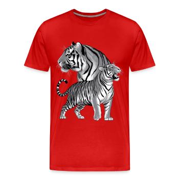 Tigre - T-shirt bio Premium Homme - rouge - Devant - Damien (186cm)
