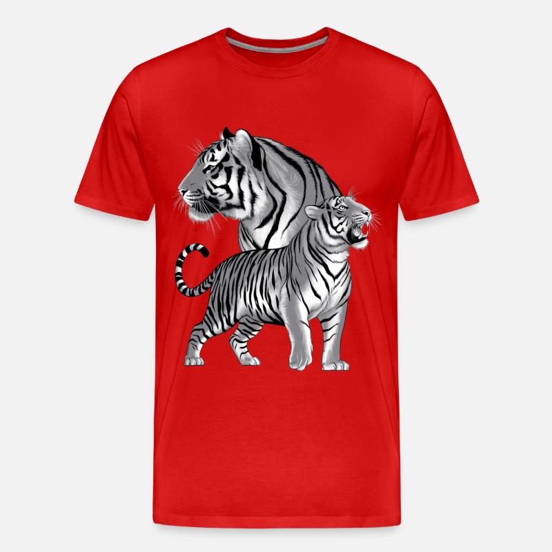 Tiger - Männer Premium Bio T-Shirt - Rot