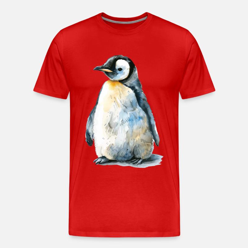Penguin - Men's Premium Organic T-Shirt - red