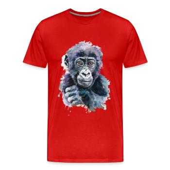 Gorilla - Männer Premium Bio T-Shirt - Rot - Vorne - Damien (186cm)