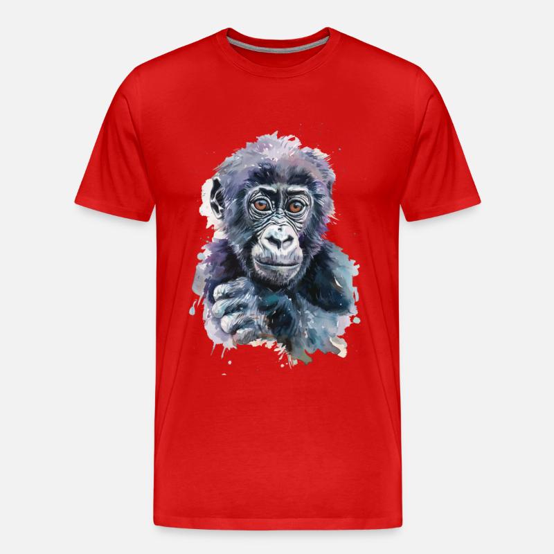 Gorilla - Männer Premium Bio T-Shirt - Rot