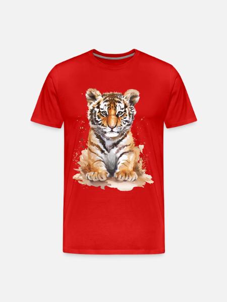 Tiger - Men's Premium Organic T-Shirt - red