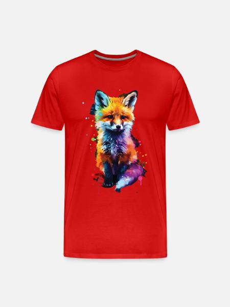 Fuchs - Männer Premium Bio T-Shirt - Rot