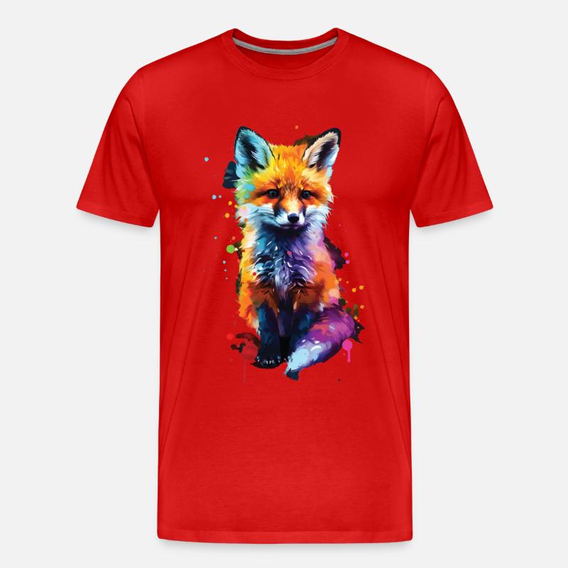 Fuchs - Männer Premium Bio T-Shirt - Rot