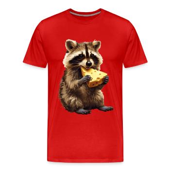Waschbär - Männer Premium Bio T-Shirt - Rot - Vorne - Damien (186cm)