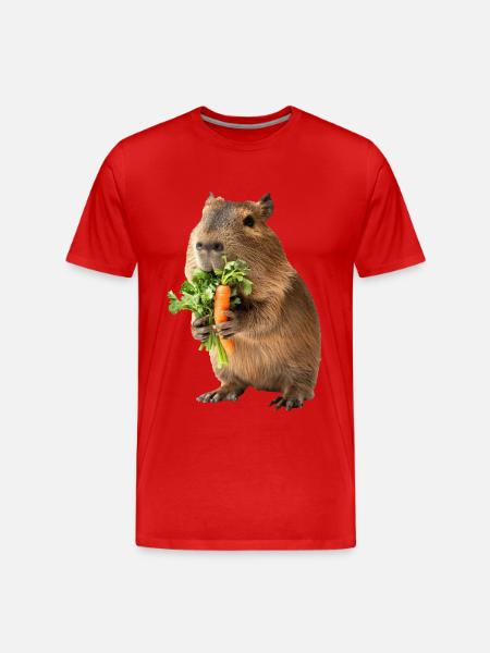 Capybara - Men's Premium Organic T-Shirt - red