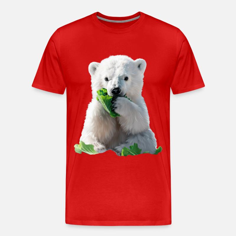 Eisbär - Männer Premium Bio T-Shirt - Rot