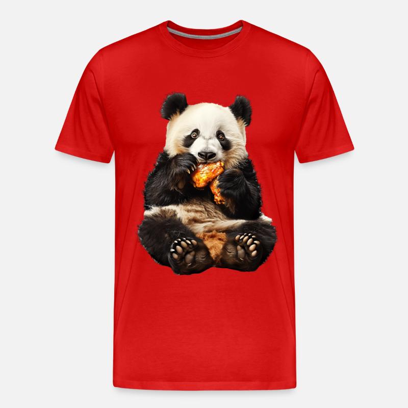 Panda - Männer Premium Bio T-Shirt - Rot