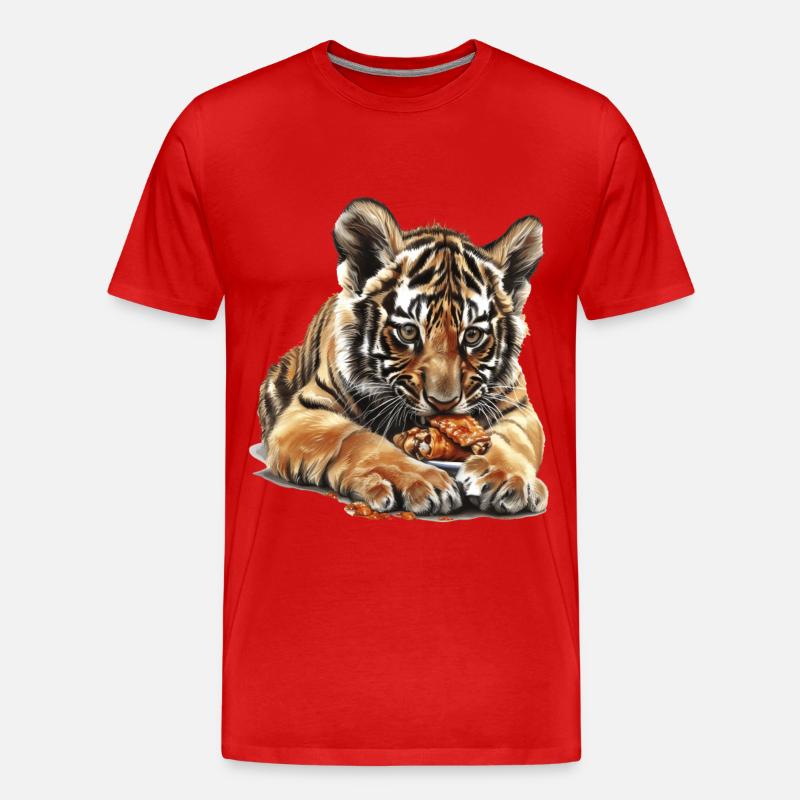 Tiger - Männer Premium Bio T-Shirt - Rot