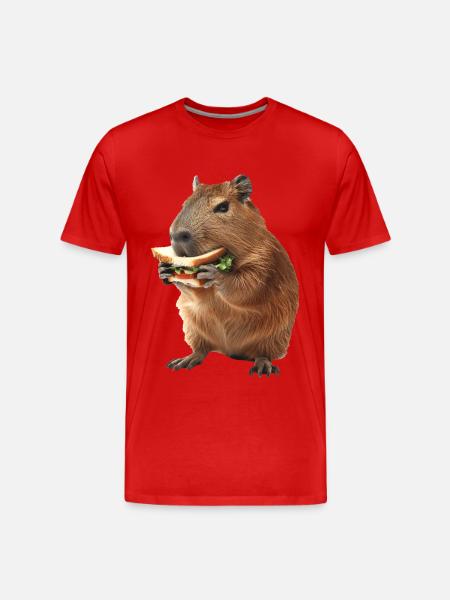 Capybara - Men's Premium Organic T-Shirt - red