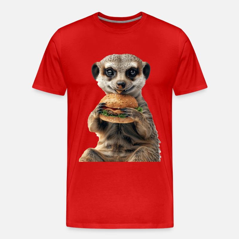 Erdmännchen - Männer Premium Bio T-Shirt - Rot