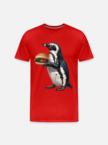 Penguin - Men's Premium Organic T-Shirt - red